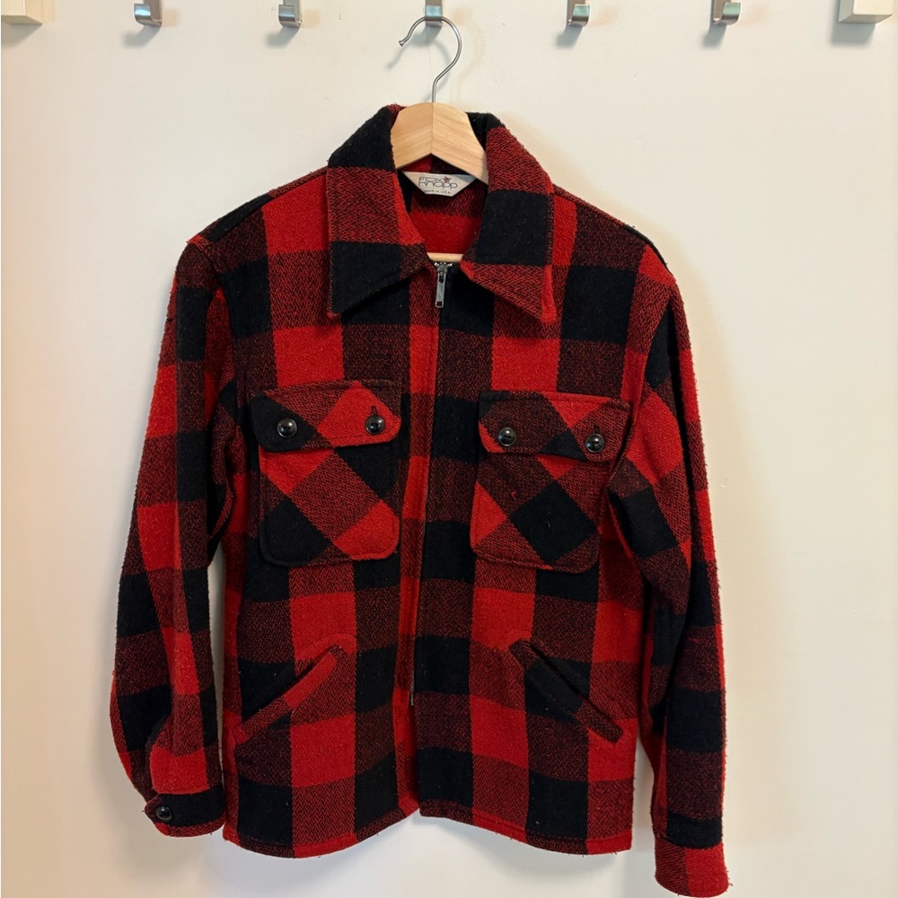 Vintage Buffalo Plaid Wool Jacket